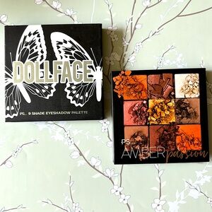 PS…EYESHADOW PALETTE BUNDLE AMBER PASSION  & DOLLFACE. NEW! EACH HAS 9 TRAYS.